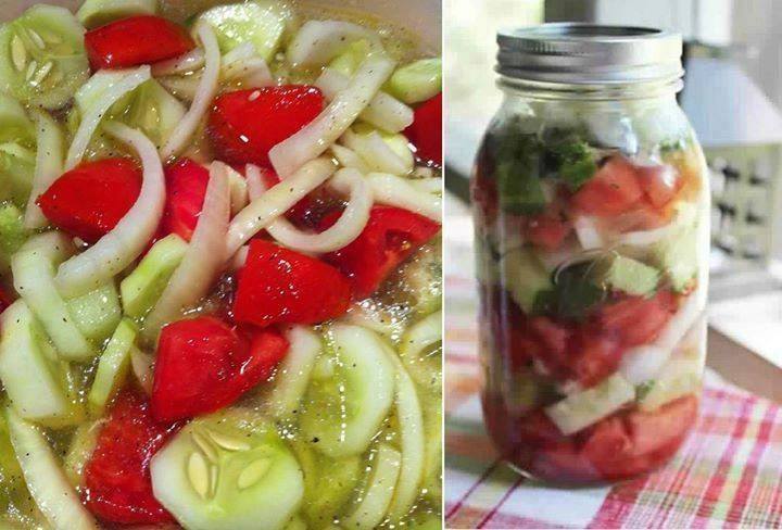 Marinated Cucumbers, Onions, and Tomatoes