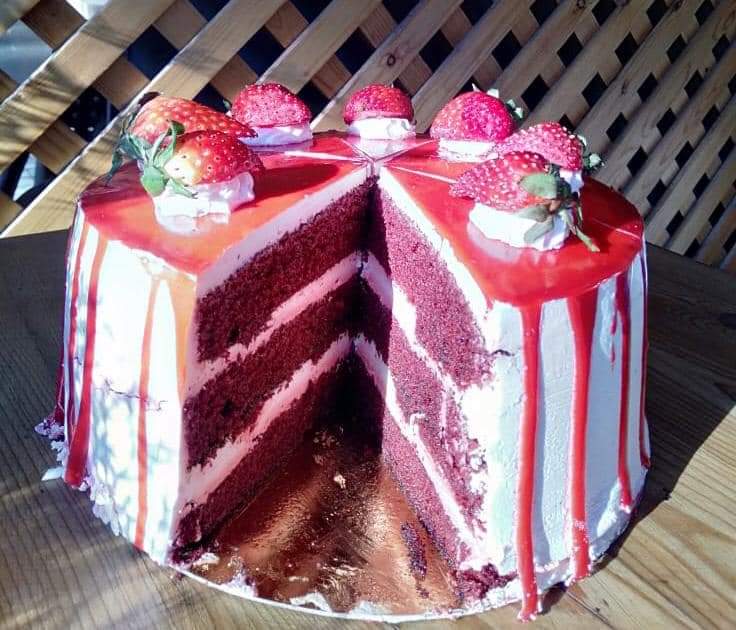 Strawberry layer cake