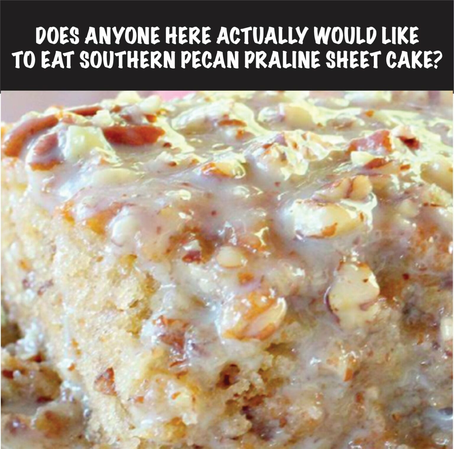 SOUTHERN PECAN PRALINE SHEET CAKE